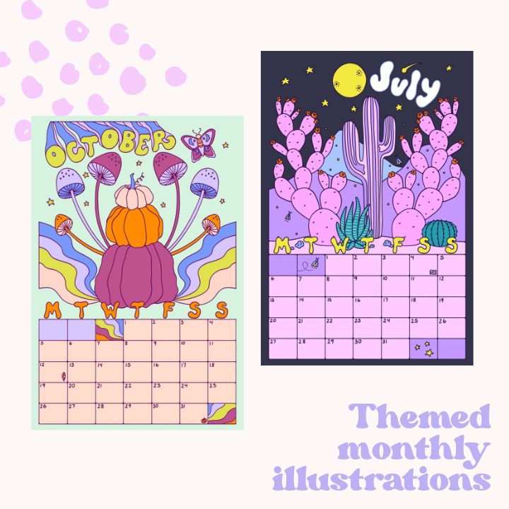 A Year of Good Vibes 2026 Calendar